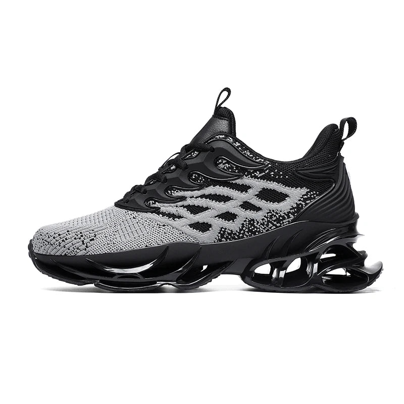 Brand Logo Custom Man Breathable Summer Casual Sock Sneakers Blank Knitted Mesh Blade Sports Walking Running Shoes for Men