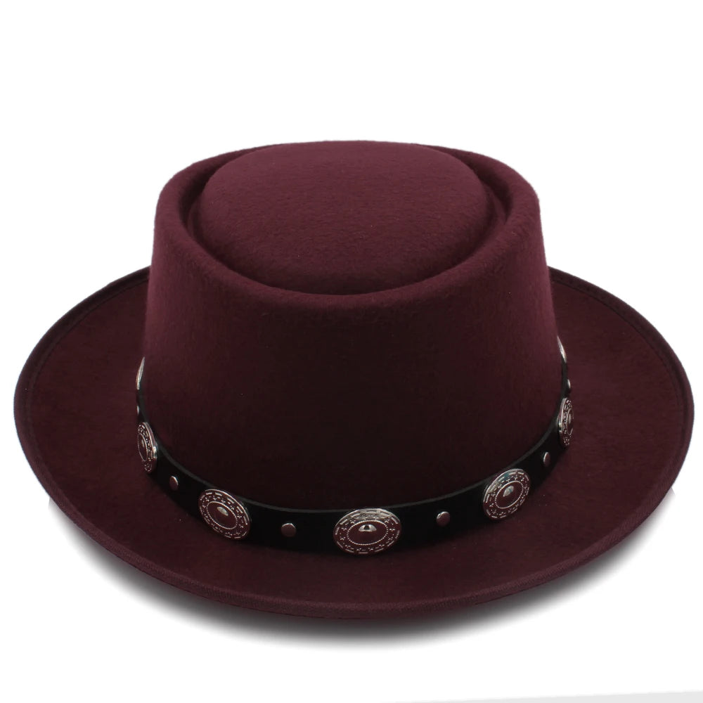 Men Women Pork Pie Hats Fedora Caps Trilby Sunhat Classical Retro Jazz Party Outdoor Travel Street Style Size US 7 1/4 UK L