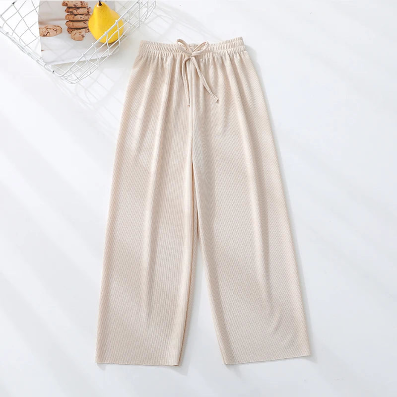 Kids Clothes for Teen Girls Pink Pants 2 To 12 Year Fashion 2022 Summer Green Casual Wide Leg Pants Children Loose Cool Trousers