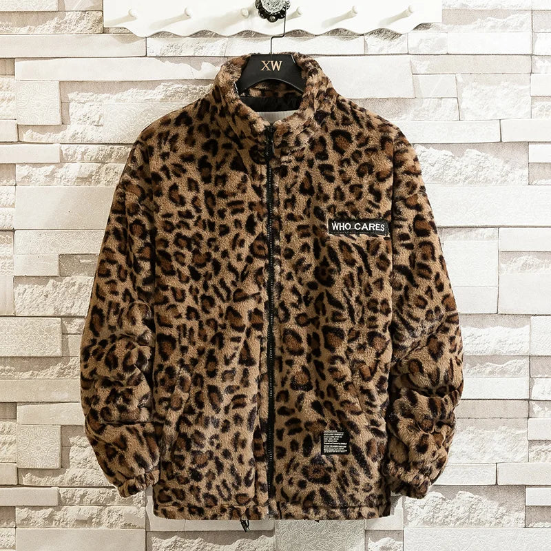 2025 Fall/winter Leopard Print Jacket Loose and Comfortable Cotton-padded Jacket Fashion Men's and Women's Autumn Warm Jacket