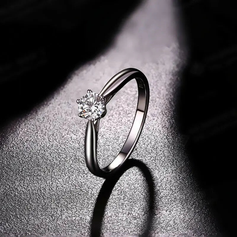 Classic Wedding Rings For Women Forever Simple Six Claws Zirconia Fashion Solitaire Engagement Marriage Gift Ring Jewelry KCR033
