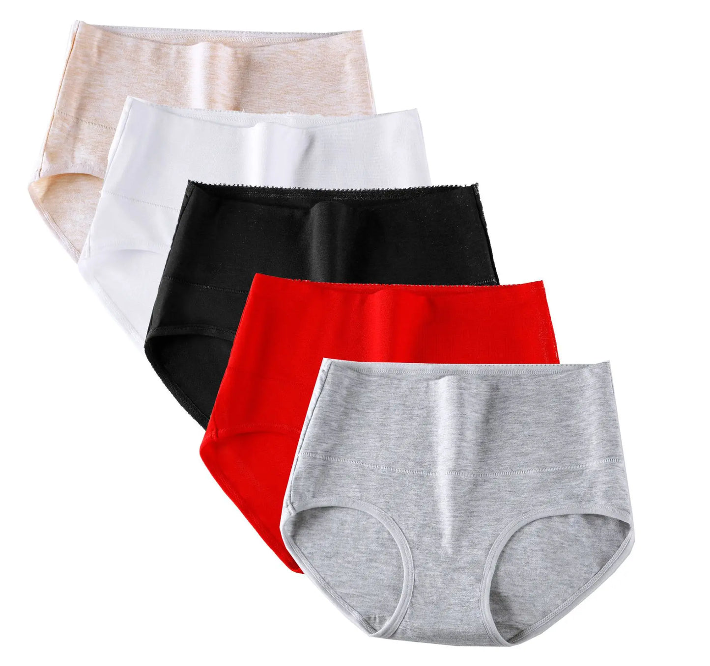 3Pcs Women's Panties Plus Size High Waist Underwear Female Sexy Lingerie Cotton Brief Gril Underpant Breathable Intimates Ladies