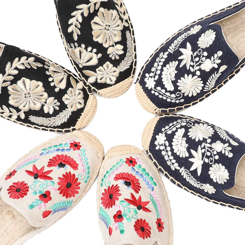 Espadrilles Slippers For Flat Shoes  Real Mules Slides Hemp Summer Flip Flops Pantufas De Pelucia Bichos Tienda Soludos