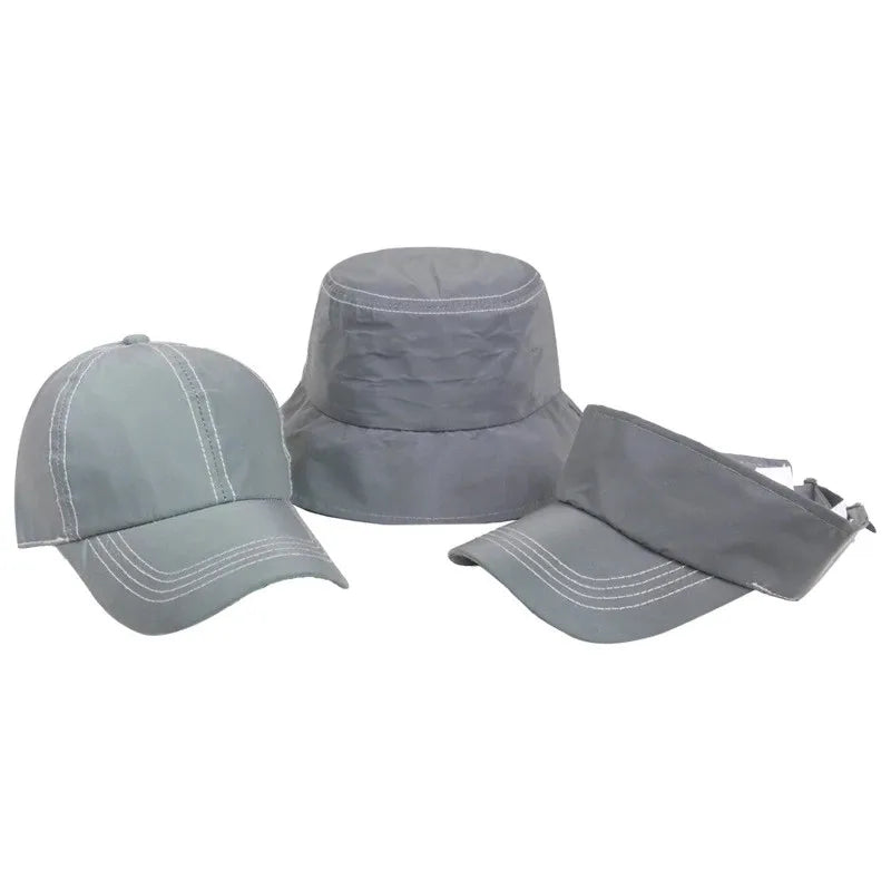 Outdoor Sports Club Party Silver Grey Reflective Luminous peaked caps Panama Bucket Hats Men Women  baseball cap Flat caps BAZAARHUBO