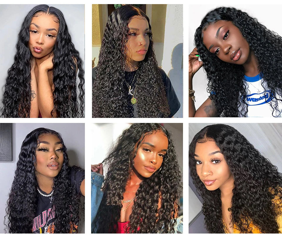 Malaysian Water Wave Bundles With Closure Wet and Wavy Curly Human Hair Bundles With Frontal Virgin Human Hair Weave Extensions
