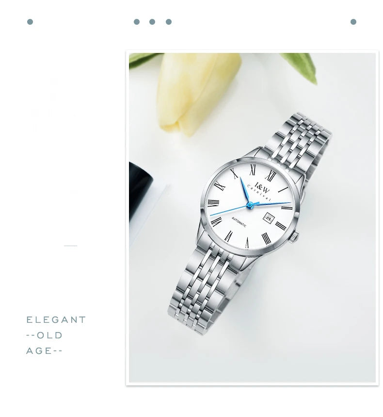 CARNIVAL Brand High-end IW Series Luxury MIYOTA Mechanical Watch for Women Stainless Steel Sapphire Mirror Automatic Watches