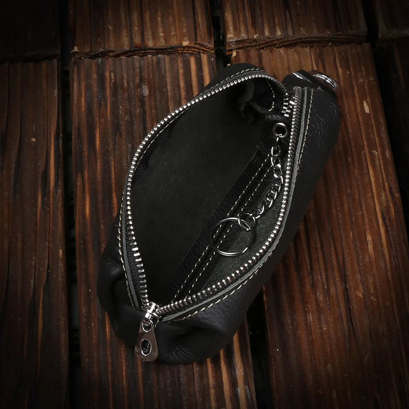 EISIPURI Genuine Cow Leather Men Women Key Bag Small Business Kay Case Women Housekeepers Wholesale purse keychain wallet