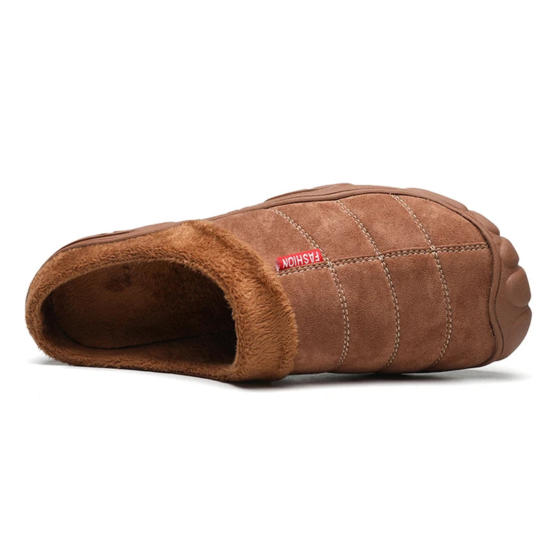 Winter Men Plus Size Leisure Indoor Plush Slippers Home Cotton Shoes Warm House Shoes Room Unisex Pantofole Peluche Invernali 48