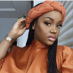 2022 New Print African Headtie Turban Cap Soft Stretch Twisted Pleated Beanie Head Wrap for Women Chemo Bonnet