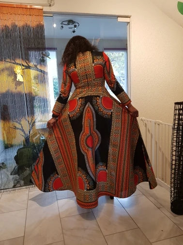 African Dresses for Women Dashiki Kente Style Print Dress Cotton Wax Print Sexy Maxi Long Dress for Ladies Africa Clothes WY1268