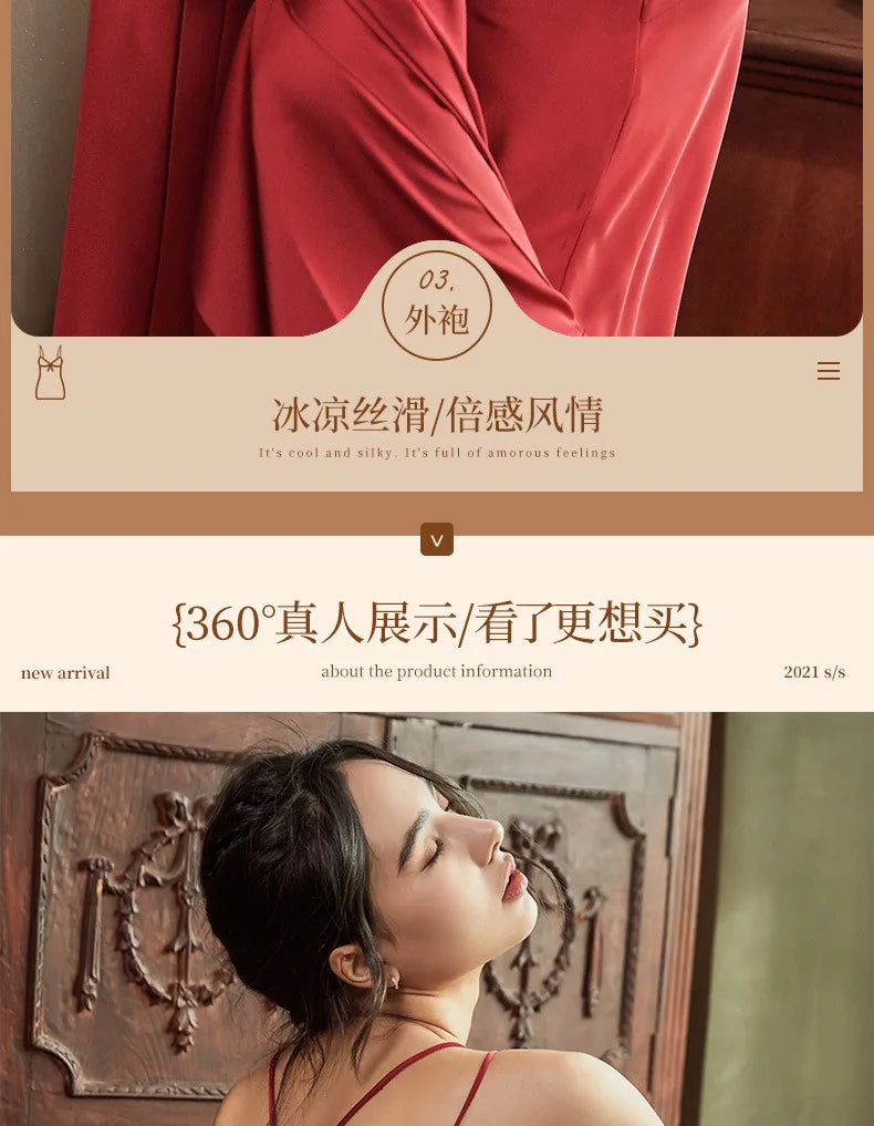 Nightgowns Women Soft V-neck Satin Sleeveless Sleepshirts Summer Sexy Sleepwear Lingerie Korean Style Fashion Nightdress Female