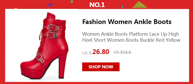 Luxury Women's Ankle Boots High Heels Platform Short Boot Zipper Gold Silver Pink Red Party Dance Shoes Female Large Size 45 48