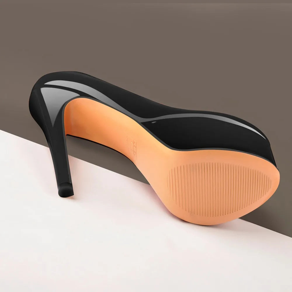 Onlymaker Women Platform Super Stiletto High Heels Pumps Round Toe Slip On Wedding Party Big Size Fashion Shoes