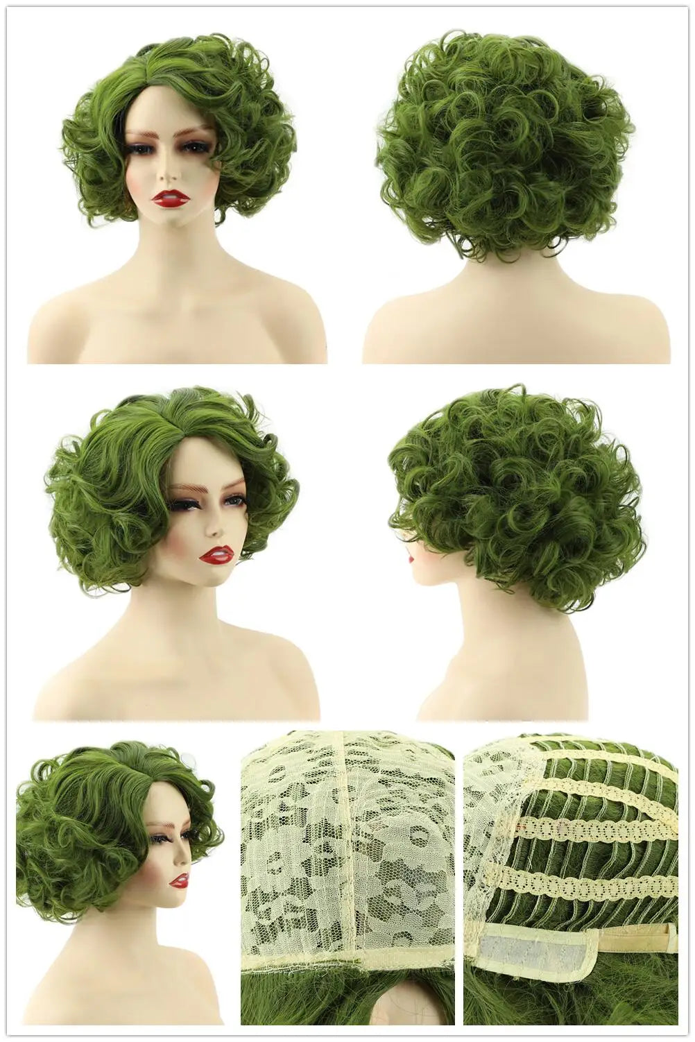 GNIMEGIL Synthetic Cosplay Wig Short Curly Hair Platinum Blonde Wigs for White Women Fluffy Curls Flip 60s Gatsby Hairstyle Wigs