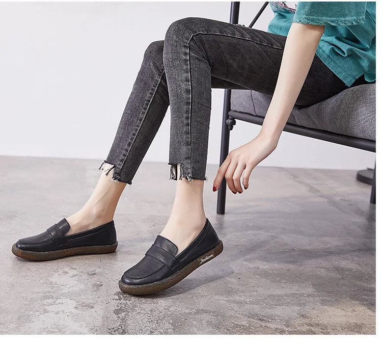 GKTINOO Shoes Women Spring 2026 New White Thick-Soled Ladies Sneakers Genuine Leather Casual Trend Girl Shoes Students Loafers