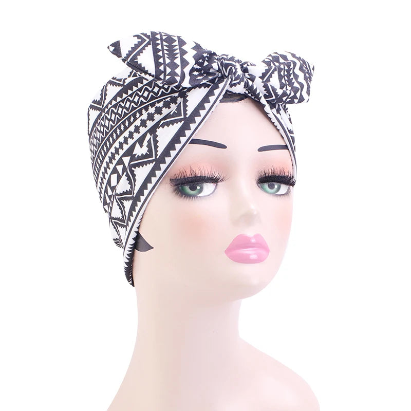 African Print Stretch Bandana Head Wrap Long Scarf Satin Floral Ankara Dashiki Women Party Turban Headwear Cap Hair Accessories