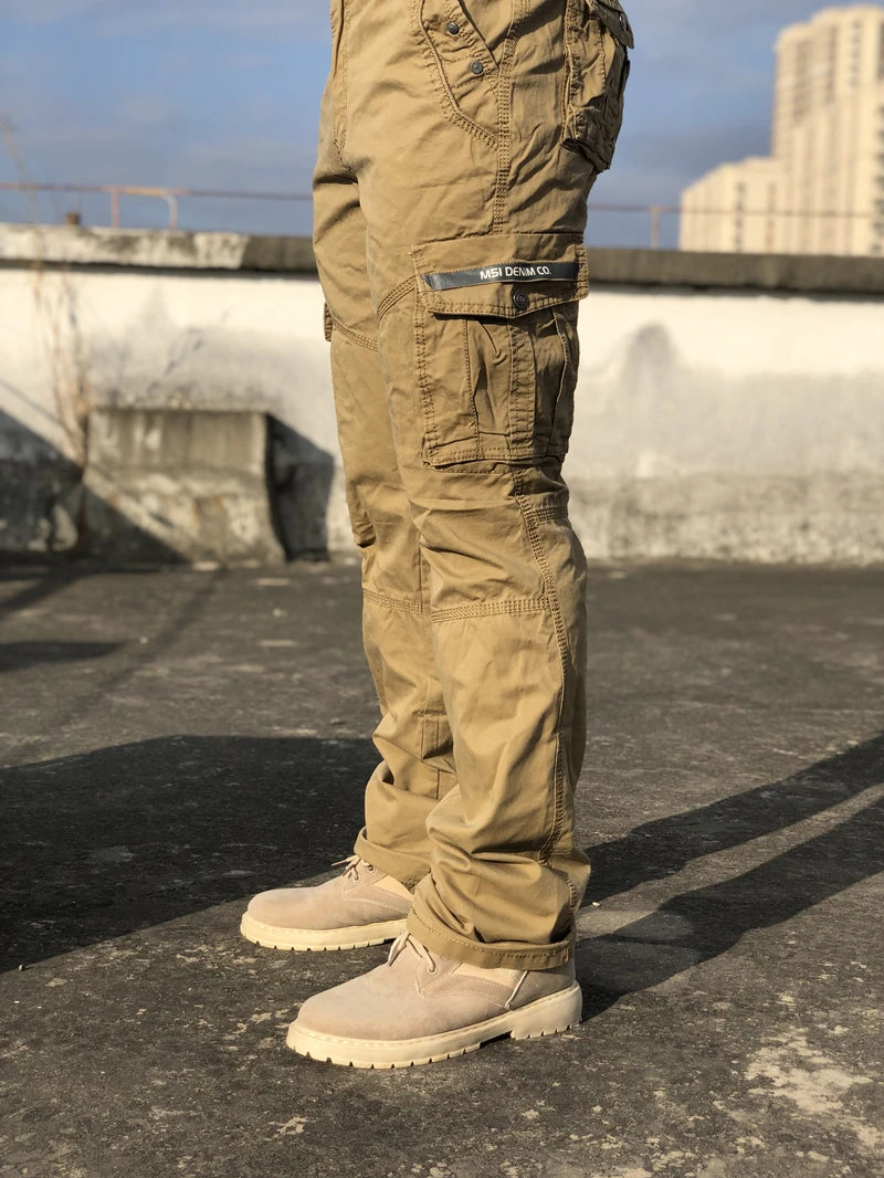 BAPAI Men's Fashion Work Pants Outdoor Wear-resistant Mountaineering Trousers Work Clothes Street Fashion Cargo Pants
