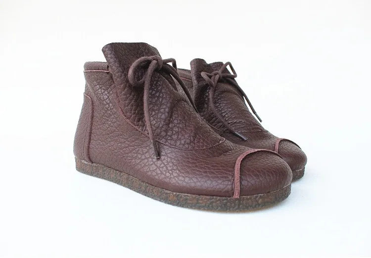 Careaymade-Genuine leather women's boots Fashion retro warm Oversized shoes cow leather Pure handmade ankle boots Casual boots