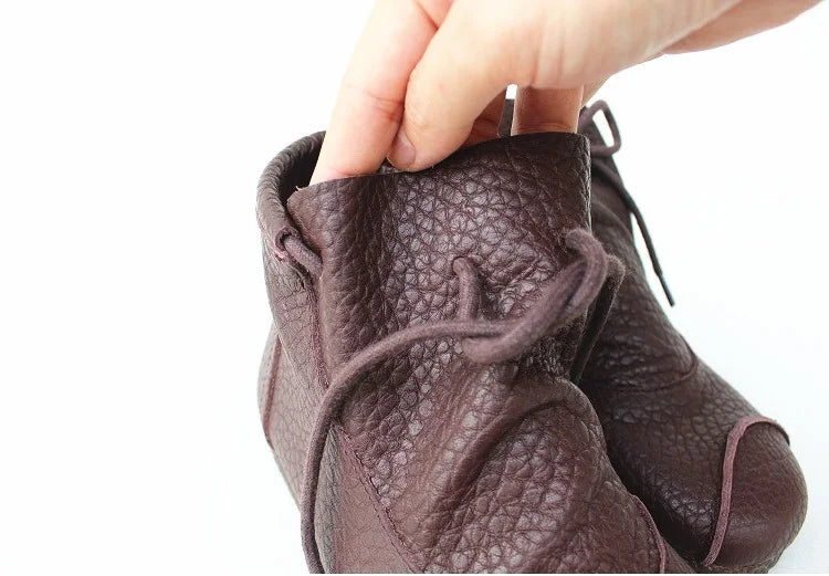 Careaymade-Genuine leather women's boots Fashion retro warm Oversized shoes cow leather Pure handmade ankle boots Casual boots
