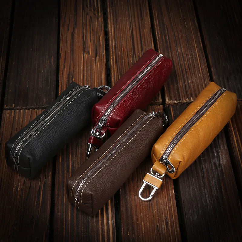 EISIPURI Genuine Cow Leather Men Women Key Bag Small Business Kay Case Women Housekeepers Wholesale purse keychain wallet