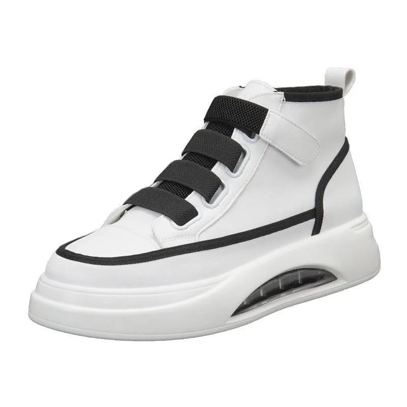 New Explosive Men's Shoes Mesh Surface Breathable Sports Leisure Running Shoes Thick Soles Increase Daddy Shoes