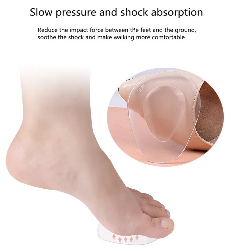 Women's Anti-slip Silicone Gel Half Insoles Forefoot Pain Relief Inserts for High Heels Comfortable Shoe Accessories