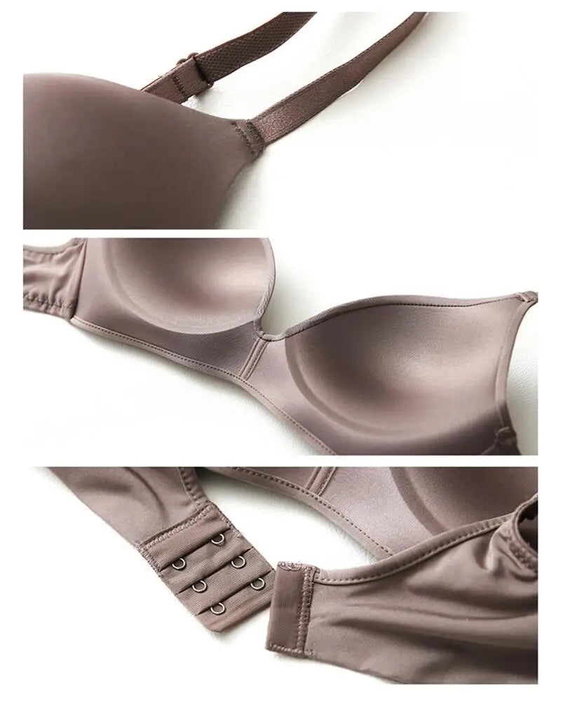 Thin Triangular Cup Bra Adjustable Shoulder Strap Gather Brassiere Wireless Anti-glare Bralette Seamless Sleeping Women Lingerie