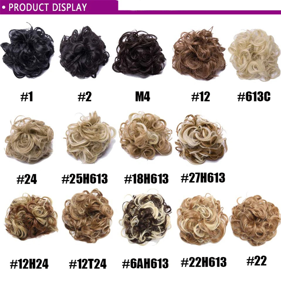 BENEHAIR Synthetic Women Chignon Messy Hair Bun Scrunchy Hair Bun Rubber Band Hairband Hairpiece Updo Chignon Donut Roller