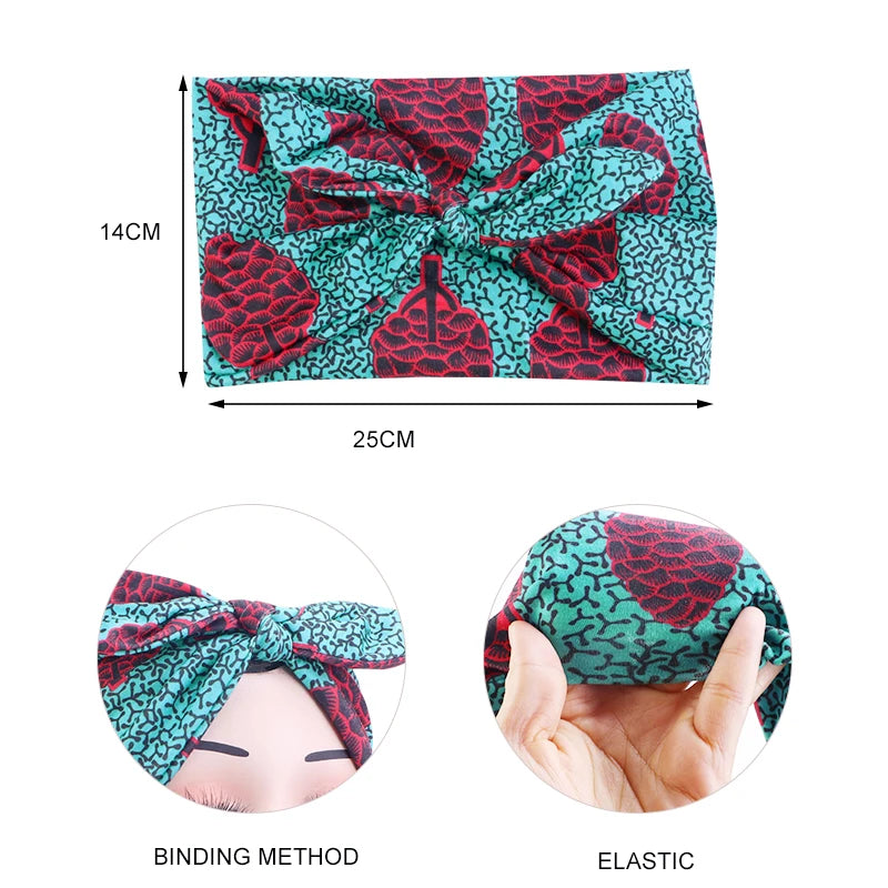 African Print Stretch Bandana Head Wrap Long Scarf Satin Floral Ankara Dashiki Women Party Turban Headwear Cap Hair Accessories