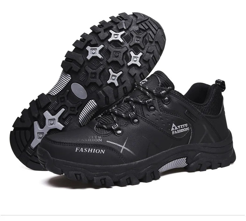 Brand New Spring Autumn Men Work Casual Shoes Men Outdoors Leather Round Toe Sneakers Men Climbing Hiking Shoes Big Size 39-47