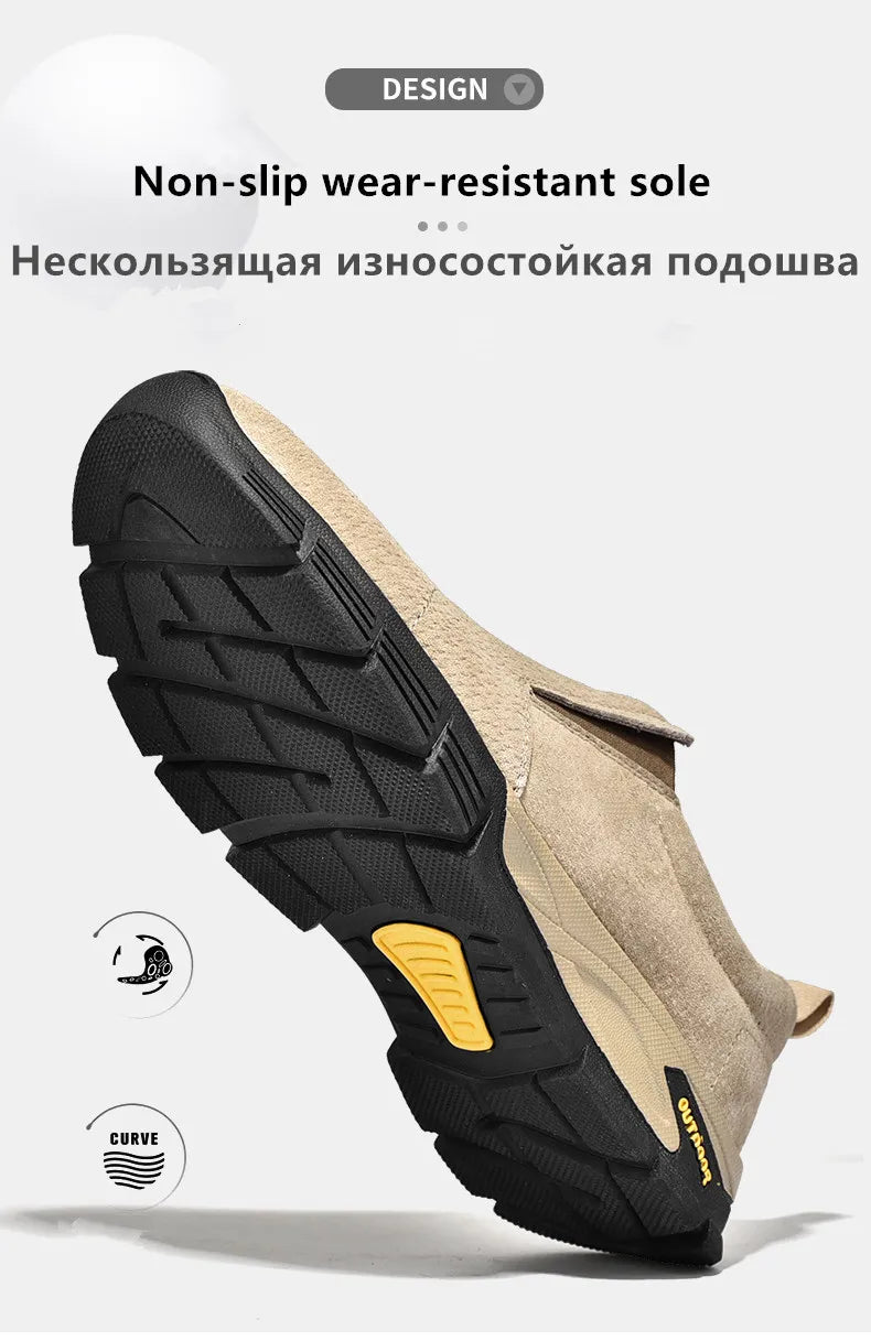 Brand Men's Shoes Genuine Leather Casual Shoes Outdoor Men's Breathable Sneakers Suede Original Men's Moccasins Loafers Sneakers