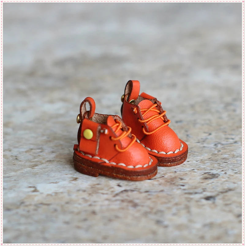 OB11 Doll Shoes Fashion Cowhide Boots Shoes for GSC, YMY, Obitsu 11, 1/12bjd Doll Accessories