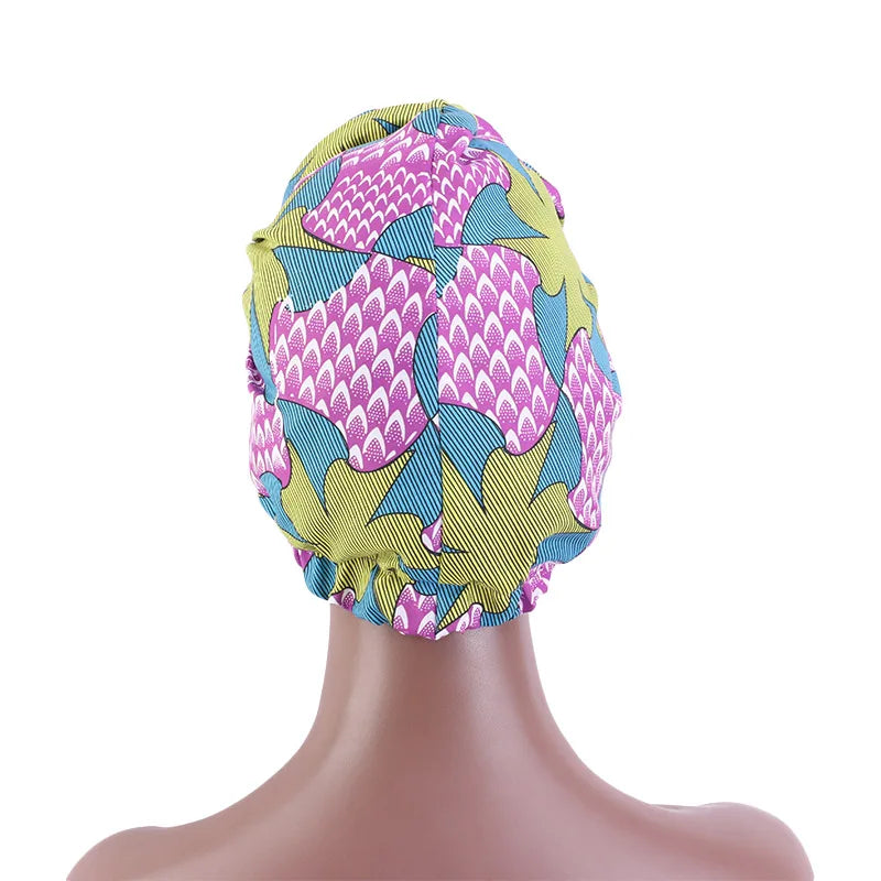 African Print Stretch Bandana Head Wrap Long Scarf Satin Floral Ankara Dashiki Women Party Turban Headwear Cap Hair Accessories
