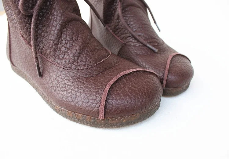Careaymade-Genuine leather women's boots Fashion retro warm Oversized shoes cow leather Pure handmade ankle boots Casual boots