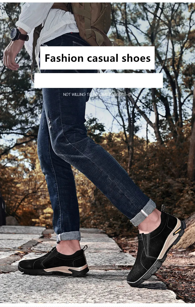 Brand Men's Shoes Genuine Leather Casual Shoes Outdoor Men's Breathable Sneakers Suede Original Men's Moccasins Loafers Sneakers