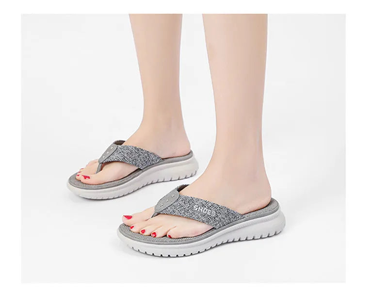 Summer Shoes Women Beach Slippers Fashion Holiday Slippers Flip Flops Thick Sole Soft Casual Ladies Footwear Big Size A3425