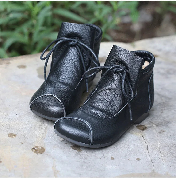 Careaymade-Genuine leather women's boots Fashion retro warm Oversized shoes cow leather Pure handmade ankle boots Casual boots