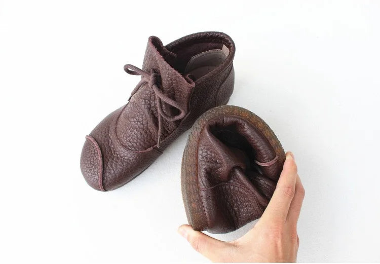 Careaymade-Genuine leather women's boots Fashion retro warm Oversized shoes cow leather Pure handmade ankle boots Casual boots
