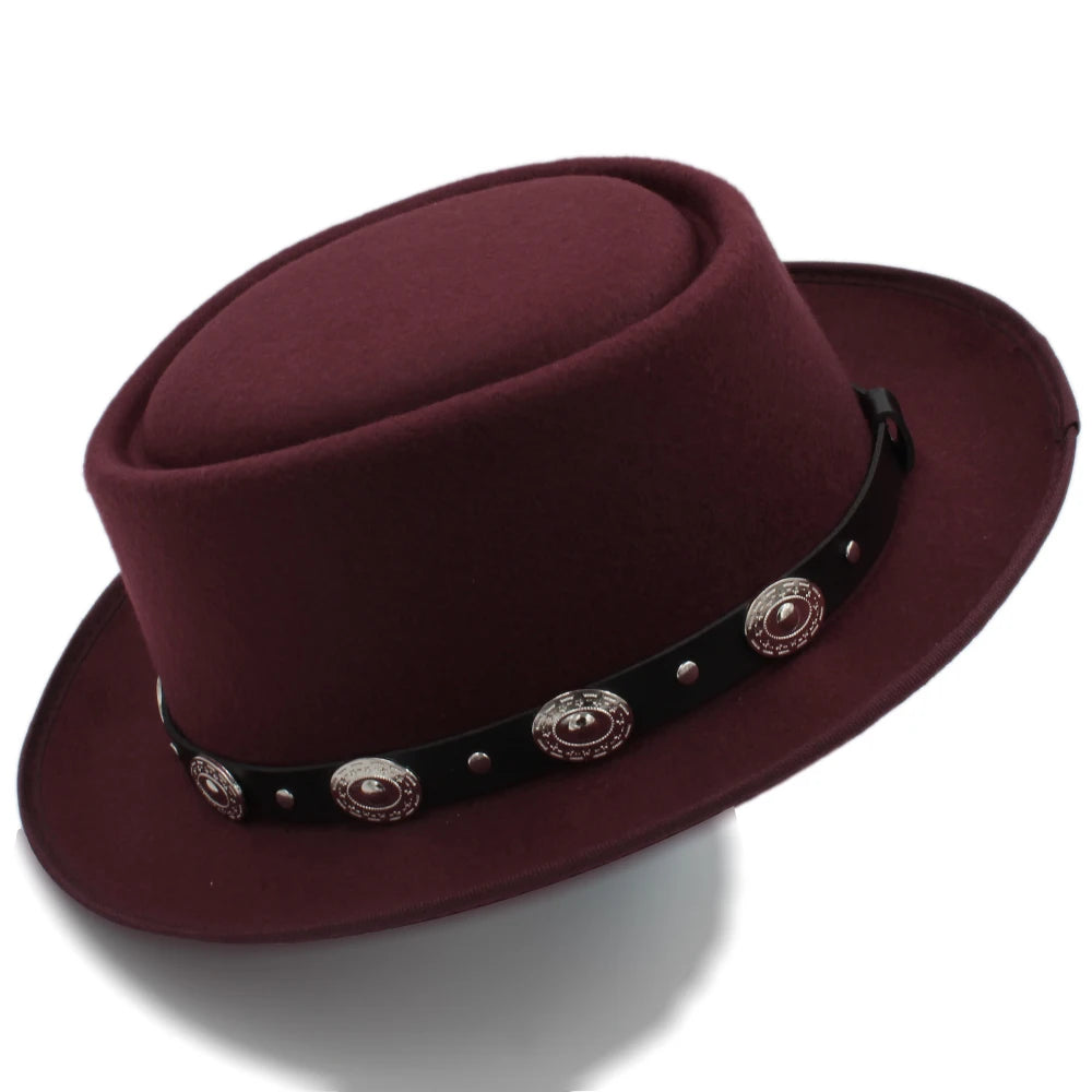 Men Women Pork Pie Hats Fedora Caps Trilby Sunhat Classical Retro Jazz Party Outdoor Travel Street Style Size US 7 1/4 UK L