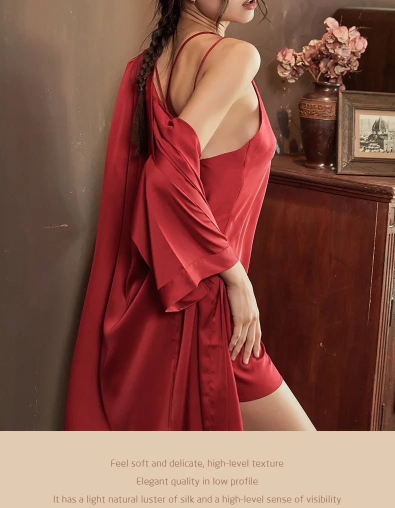 Nightgowns Women Soft V-neck Satin Sleeveless Sleepshirts Summer Sexy Sleepwear Lingerie Korean Style Fashion Nightdress Female