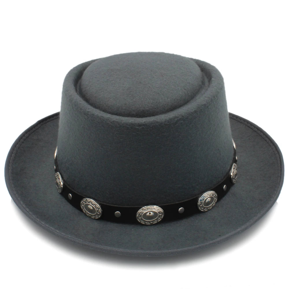 Men Women Pork Pie Hats Fedora Caps Trilby Sunhat Classical Retro Jazz Party Outdoor Travel Street Style Size US 7 1/4 UK L