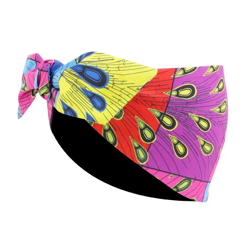 African Print Stretch Bandana Head Wrap Long Scarf Satin Floral Ankara Dashiki Women Party Turban Headwear Cap Hair Accessories