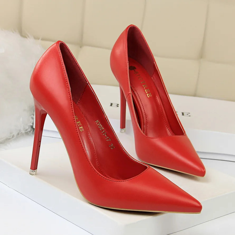 2023 Women 7.5cm 10.5cm High Heels Pumps Lady Wedding Bridal Scarpins Stripper Low Heels Plus Size Fetish Party Blue Pink Shoes
