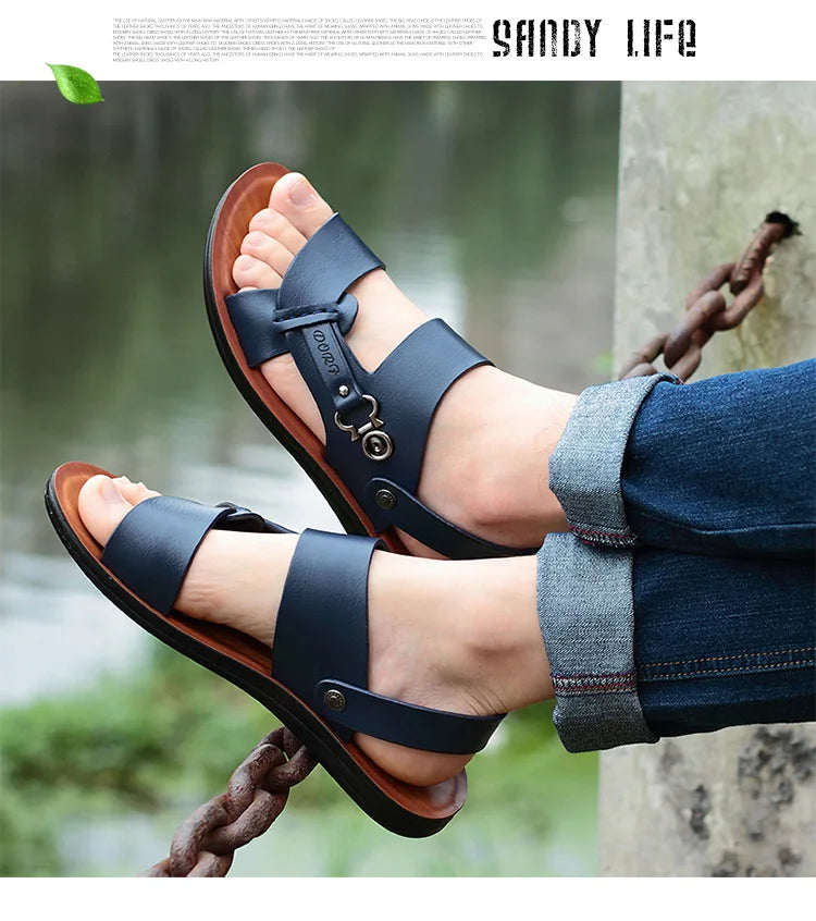 New Summer Men's Open-toed Sandals Fashion Trend Beach Shoes Slippers Men's Sandals Mens Sandals Summer  Leather Sandals