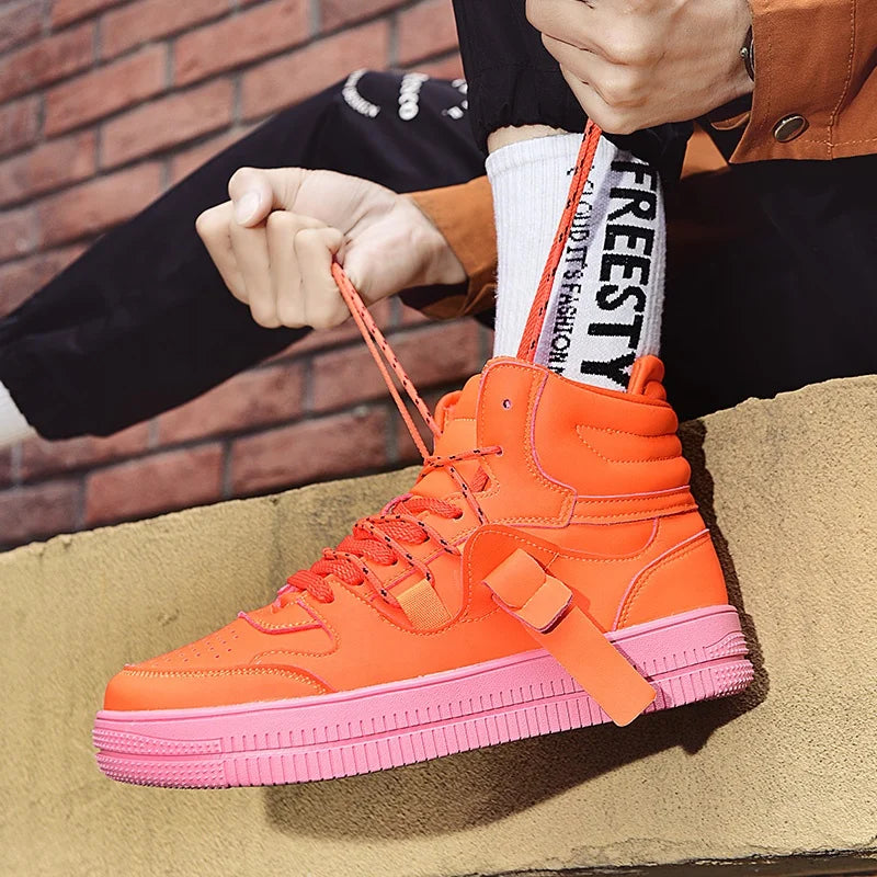 Autumn Collection Men's High Top Sneakers Breathable Skateboarding Running Shoes Casual Board Tenis Masculino Walking Shoes
