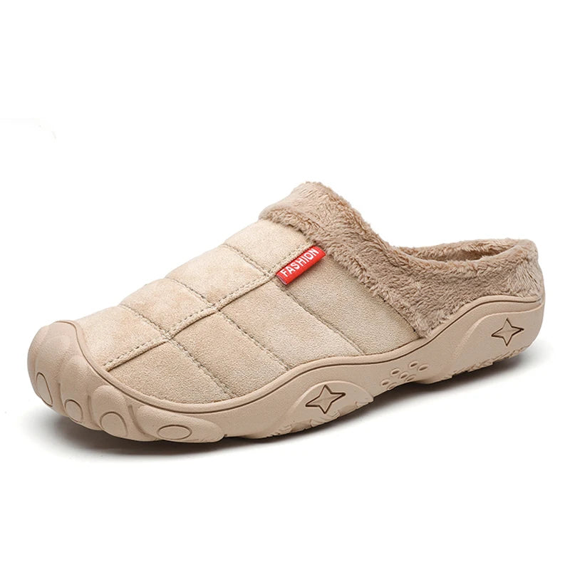 Winter Men Plus Size Leisure Indoor Plush Slippers Home Cotton Shoes Warm House Shoes Room Unisex Pantofole Peluche Invernali 48