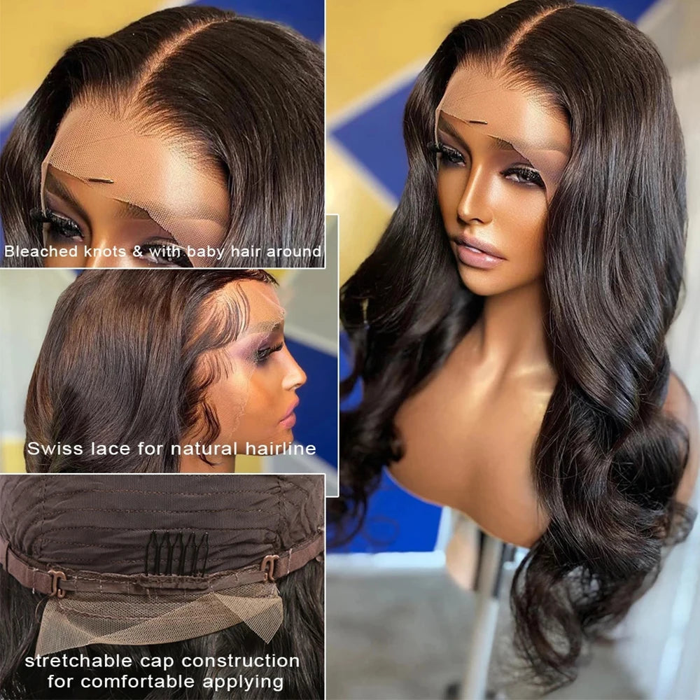 Body Wave Human Hair wigs 13x6/4 Transparent Lace Front Wigs HD Lace Frontal Wigs Body Wave 30 inches 4x4 Human Hair Lace Wigs