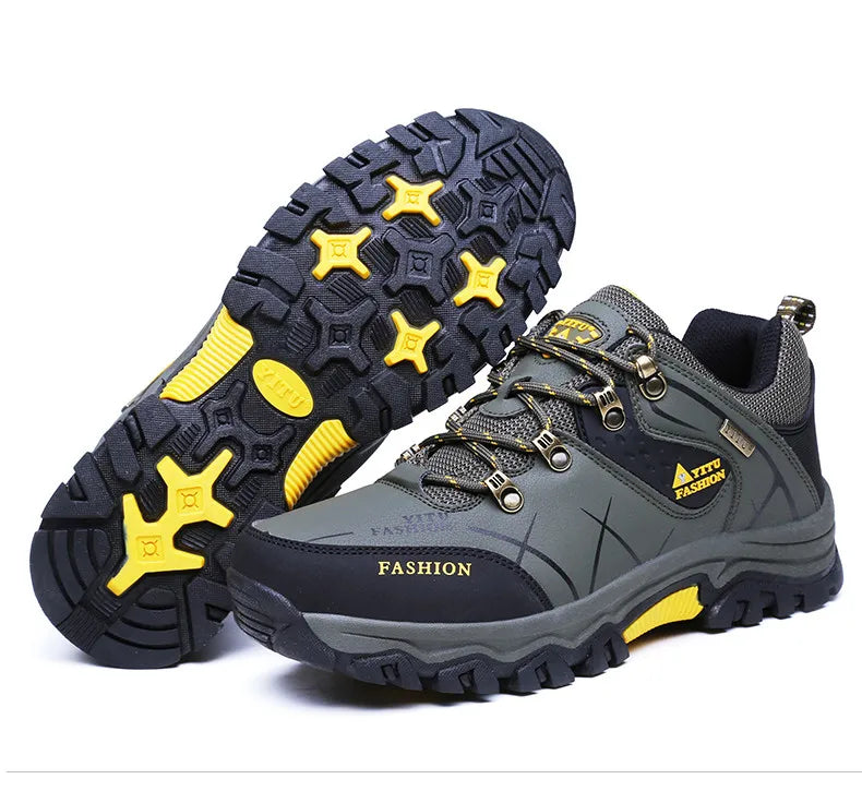Brand New Spring Autumn Men Work Casual Shoes Men Outdoors Leather Round Toe Sneakers Men Climbing Hiking Shoes Big Size 39-47