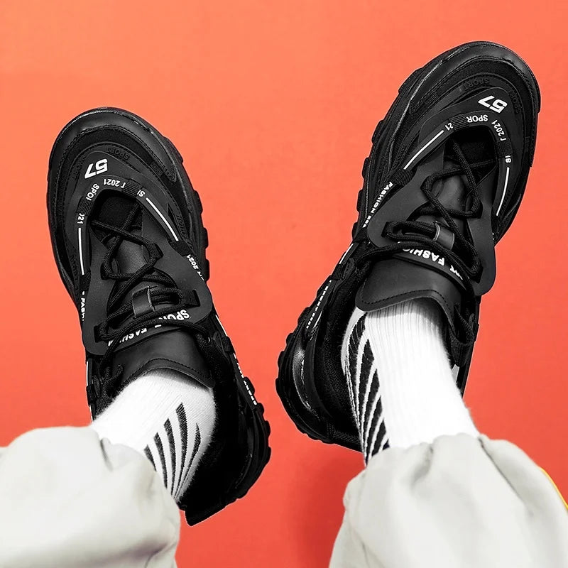 Fashion Men & Women Casual Platform White Breathable Mesh Anti-Slip Sneakers Running Shoes Autumn Winter Trend