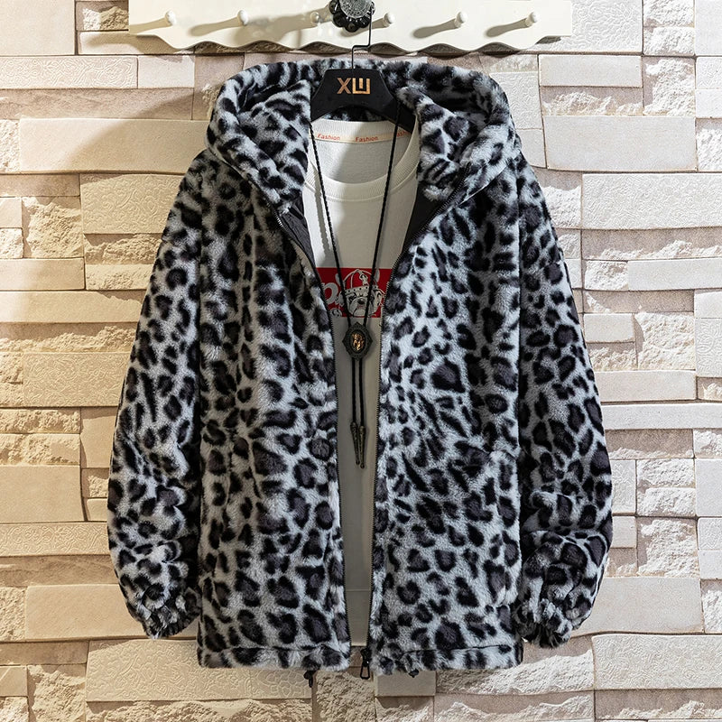 2025 Fall/winter Leopard Print Jacket Loose and Comfortable Cotton-padded Jacket Fashion Men's and Women's Autumn Warm Jacket